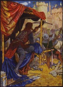 Koning Richard met een dodelijke schot van zijn kruisboog, doorboorde hem recht door de borst door Henry Justice Ford